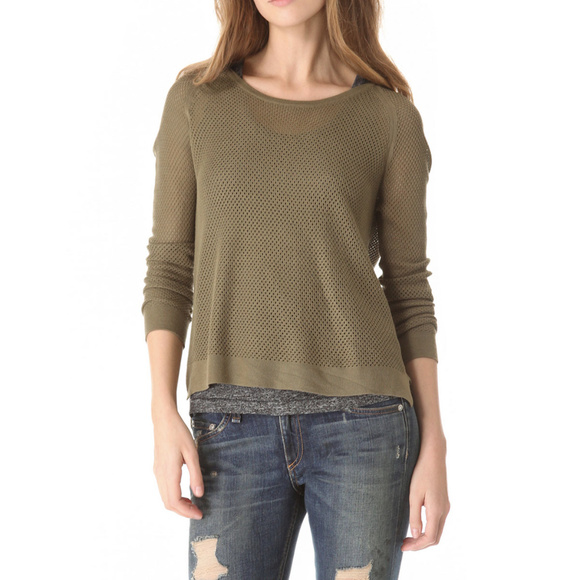 Rag Bone Jean Olive Green Island Raglan 